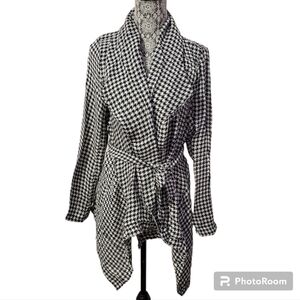 NWOT Cato Women's Houndstooth Jacket Open Front Cardigan XL